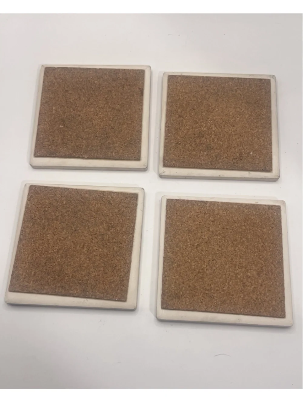 Vtg Debbie Mumm Primitive Angel Stone Coasters Set of 4 Country Folk Americana